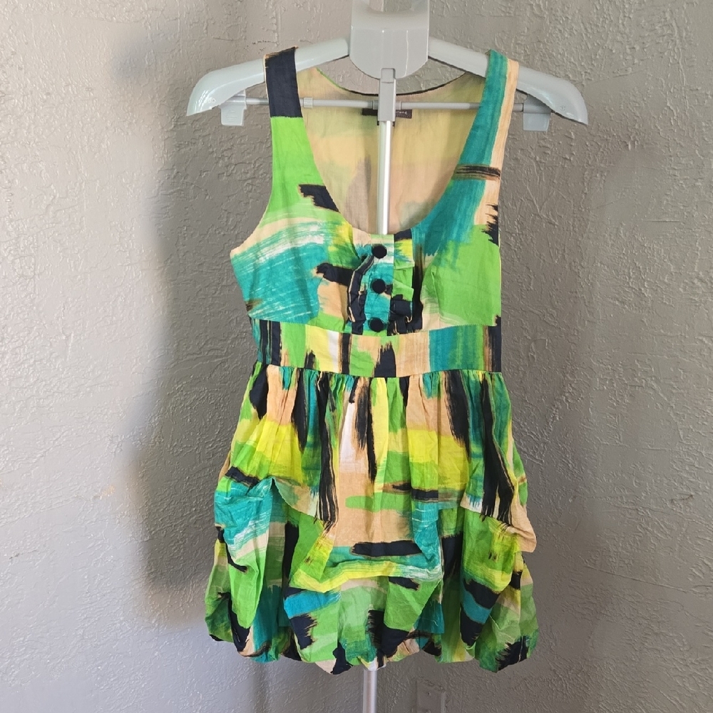 Twenty One Green and Beige Mini Dress